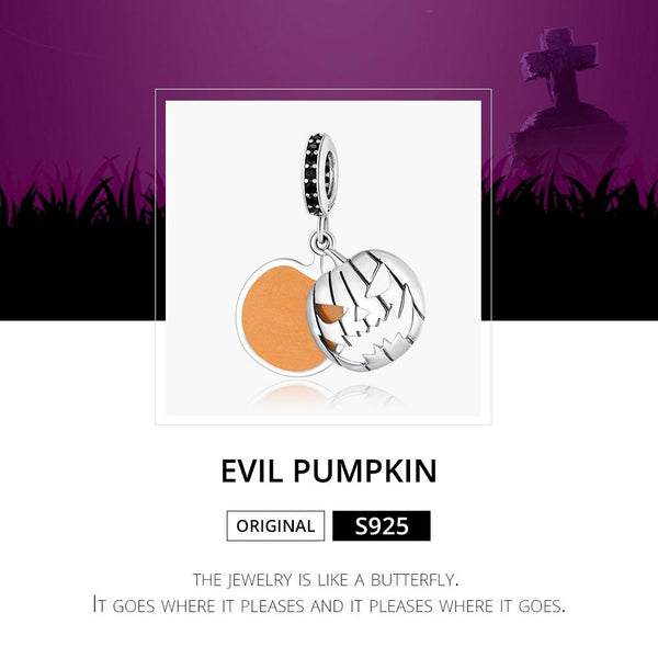 925 Sterling Silver Smiling Pumpkin Pendant For Diy Bracelets & Necklaces Charms & Pendants