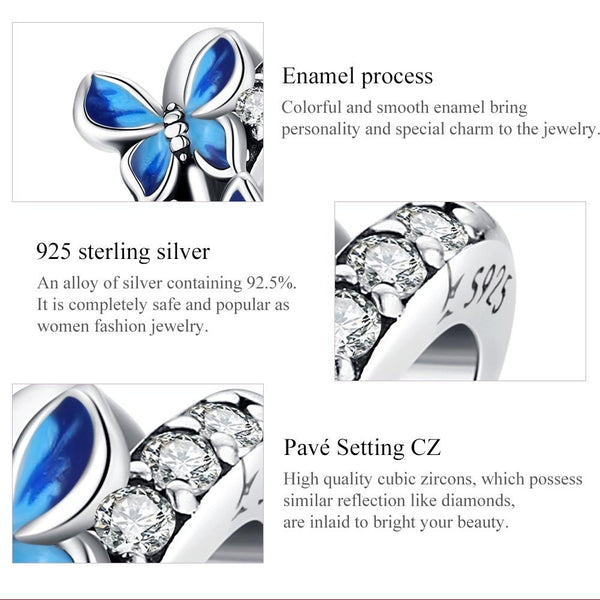925 Sterling Silver Butterfly Beads For Diy Bracelets & Necklaces Charms & Pendants