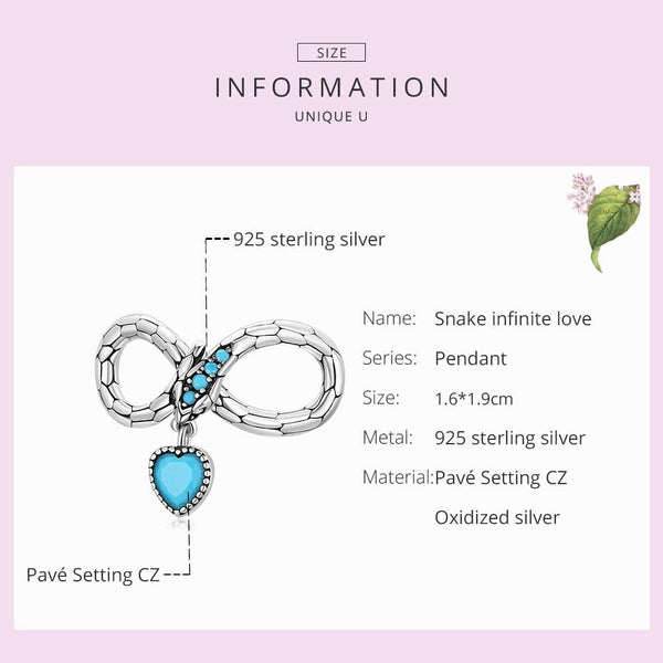 925 Sterling Silver Snake Love Beads For Diy Bracelets & Necklaces Charms & Pendants