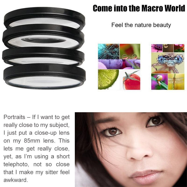58Mm Close Up Lens Filter Set For Gopro Hero3 6 In 1 Macro Adapter Ring Camera Drone Accessories