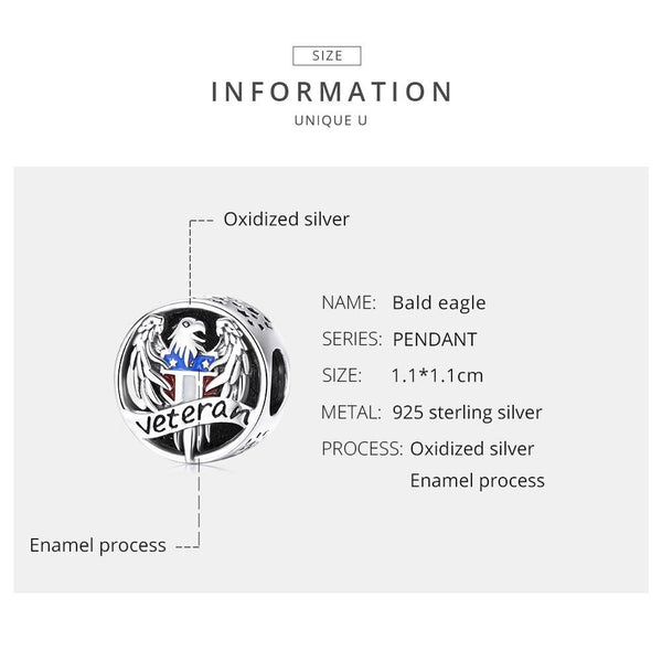 925 Sterling Silver Eagle Beads For Diy Bracelets & Necklaces Charms & Pendants