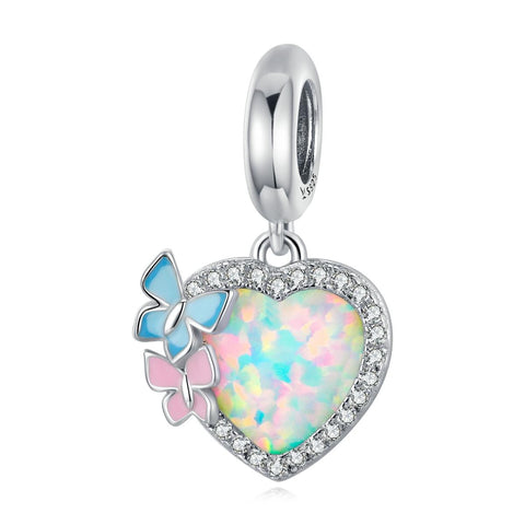 925 Sterling Silver Colorful Opal Butterfly Pendant For Diy Bracelets & Necklaces Charms & Pendants
