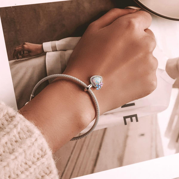 925 Sterling Silver Colorful Opal Butterfly Pendant For Diy Bracelets & Necklaces Charms & Pendants