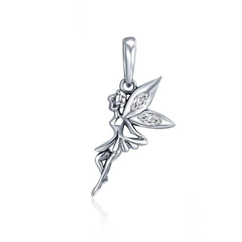 925 Sterling Silver Flower Fairy Dangle Pendant For Diy Bracelets & Necklaces Charms & Pendants