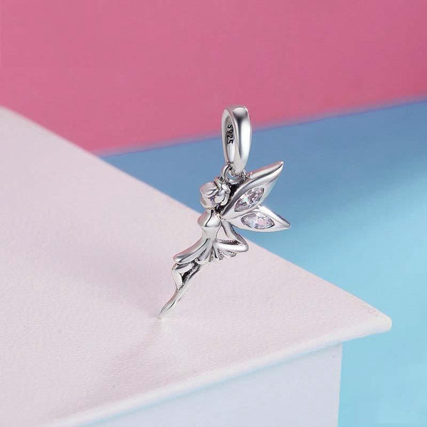 925 Sterling Silver Flower Fairy Dangle Pendant For Diy Bracelets & Necklaces Charms & Pendants