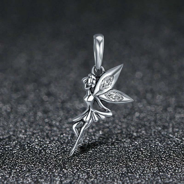 925 Sterling Silver Flower Fairy Dangle Pendant For Diy Bracelets & Necklaces Charms & Pendants