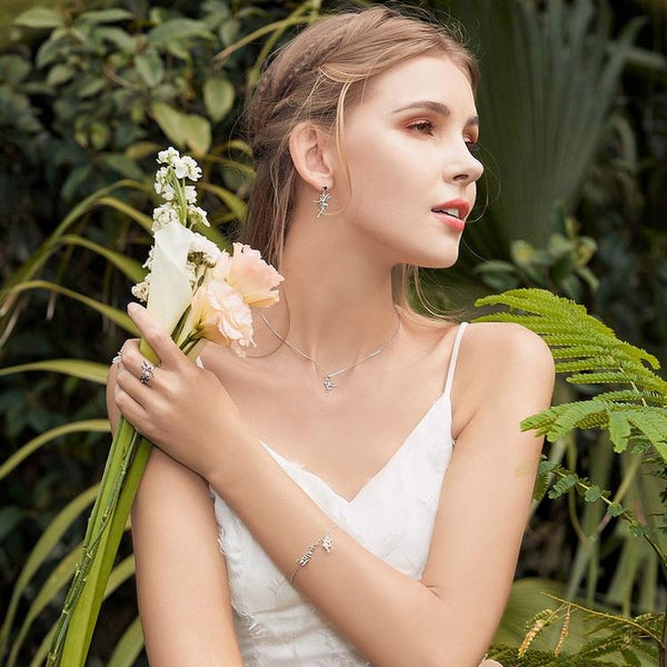 925 Sterling Silver Flower Fairy Dangle Pendant For Diy Bracelets & Necklaces Charms & Pendants