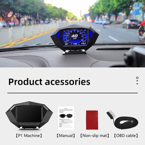 Smart Car Obd2 Locator Technology Hud Speedometer 3.5 Inch Display Other Instruments & Gauges