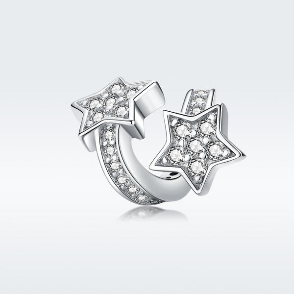 925 Sterling Silver Star Beaded Bracelet / Necklace Accessory Charms & Pendants