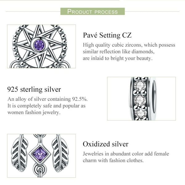 925 Sterling Silver Dream Catcher Bracelet Beads Charms & Pendants