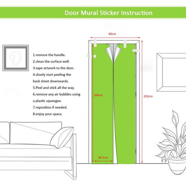 2 Piece Diy 3D Door Sticker Set For Creative Home Decor Other Home Décor