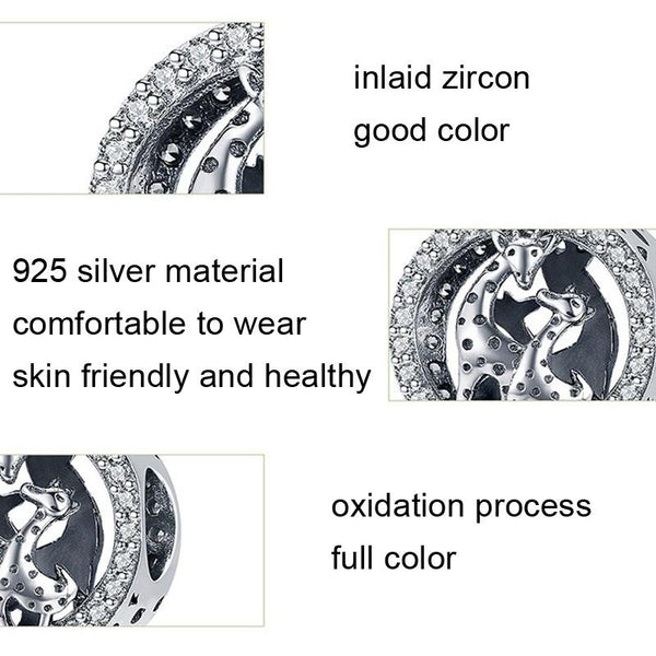 925 Sterling Silver Giraffe Bead Bracelet Accessory Charms & Pendants