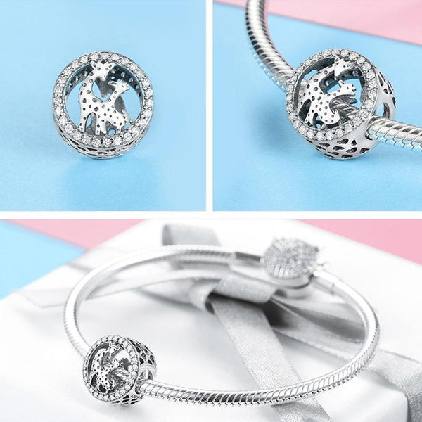925 Sterling Silver Giraffe Bead Bracelet Accessory Charms & Pendants