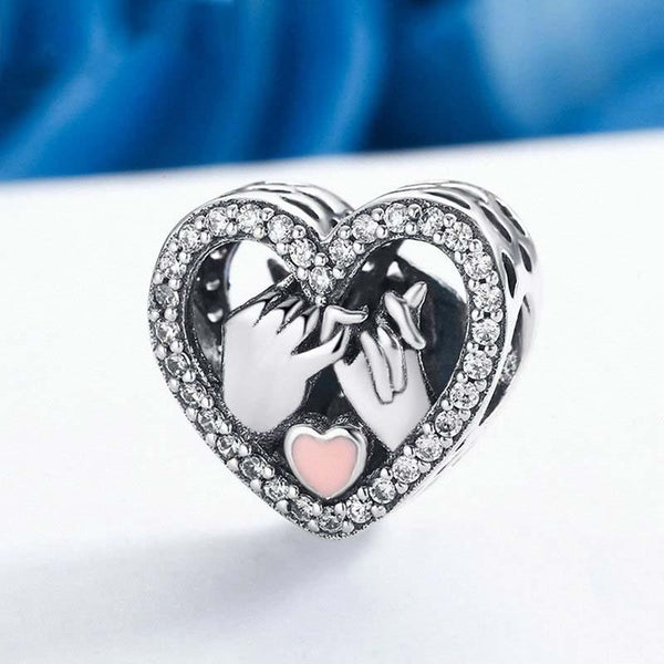 925 Sterling Silver Heart Diamond Accessories Charms & Pendants