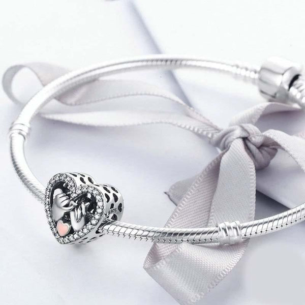 925 Sterling Silver Heart Diamond Accessories Charms & Pendants