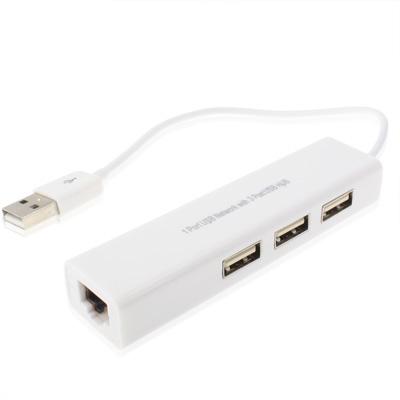 Usb Network Adapter With 3 Port Hub & Rj45 Ethernet Other Networking Cables