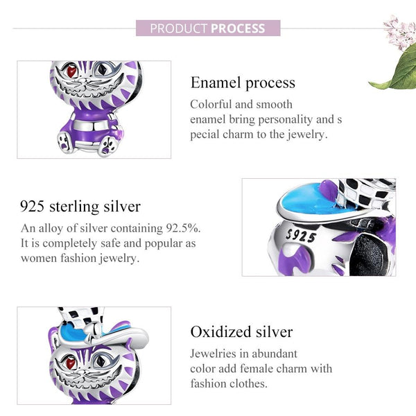 925 Sterling Silver Cat Bead For Diy Bracelet Or Necklace Charms & Pendants