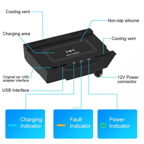 10W Wireless Charger For Mercedes Benz A Class 2019 2022 Qi Quick Charging Chargers & Cradles