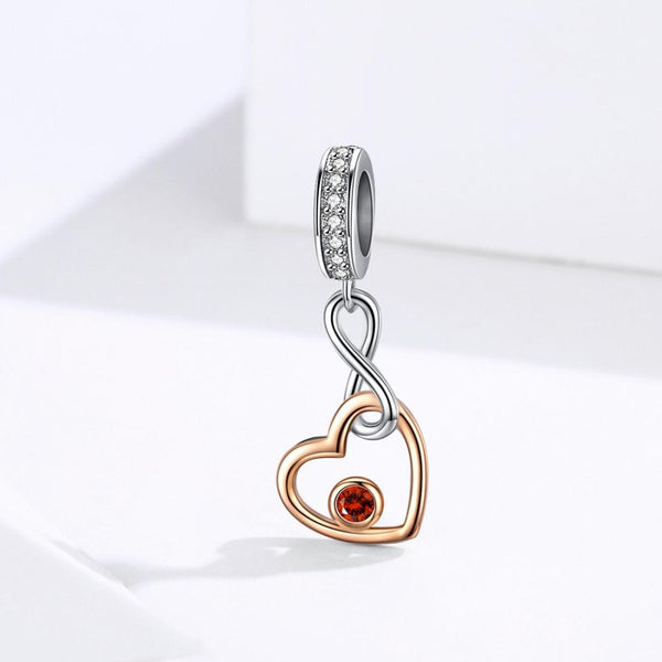 925 Sterling Silver Rose Gold Heart Pendant For Diy Bracelet Or Necklace Necklaces & Pendants