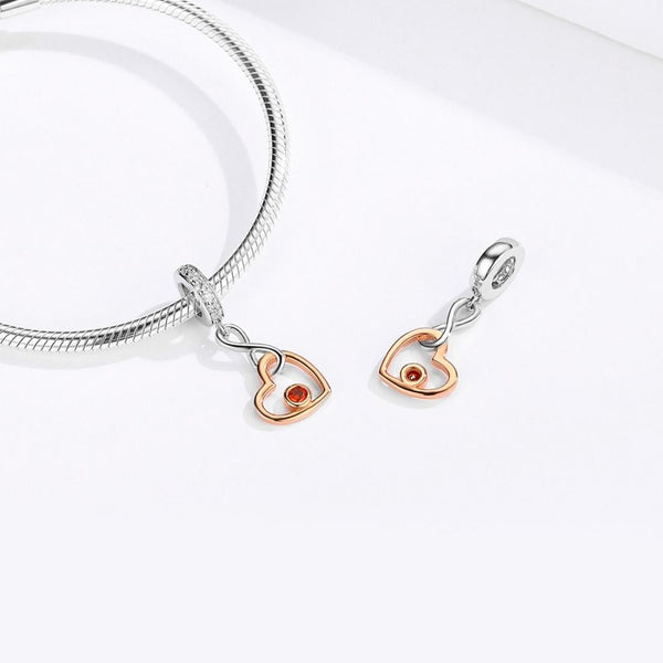 925 Sterling Silver Rose Gold Heart Pendant For Diy Bracelet Or Necklace Necklaces & Pendants