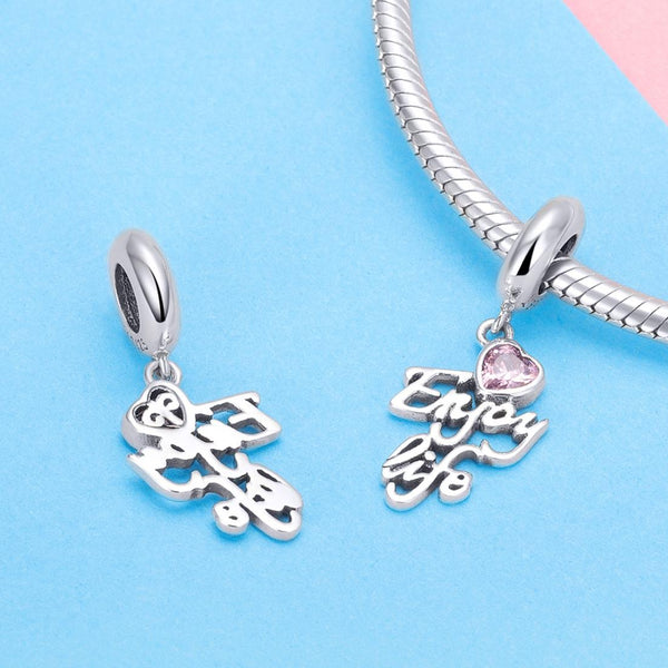 925 Sterling Silver Love Life Pendant For Diy Necklace / Bracelet Charms & Pendants