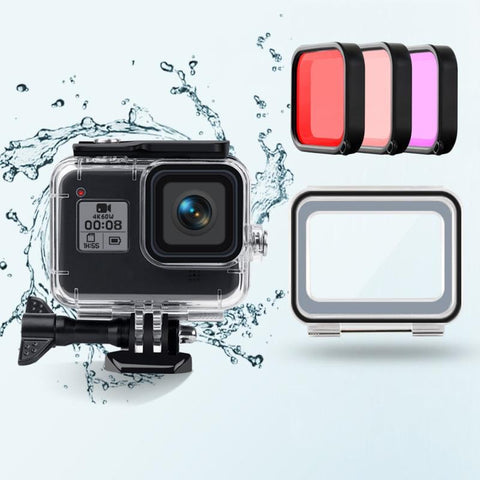 Waterproof Case For Gopro Hero8 With Touch Back Cover And Lens Filter 45M Underwater Cases & Housings