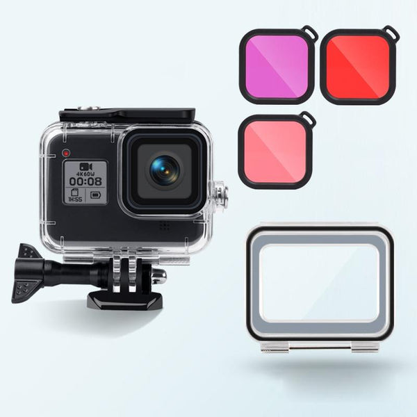 Waterproof Case For Gopro Hero8 With Touch Back Cover And Lens Filter 45M Underwater Cases & Housings