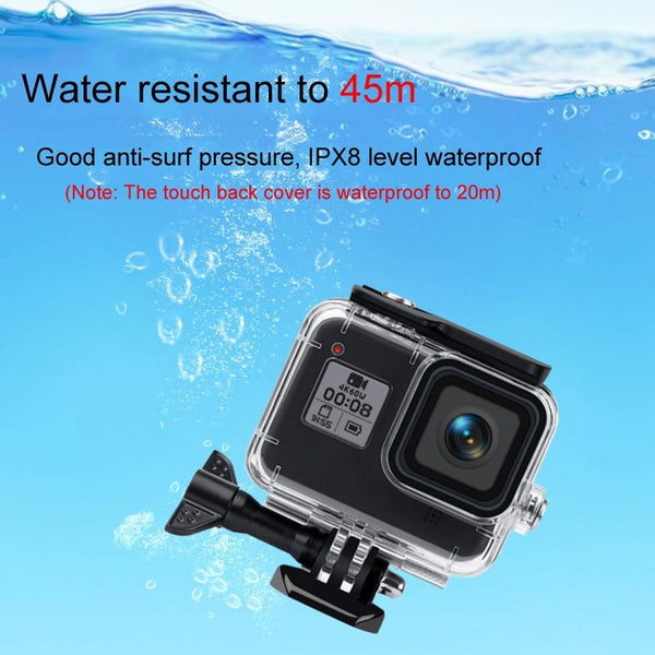 Waterproof Case For Gopro Hero8 With Touch Back Cover And Lens Filter 45M Underwater Cases & Housings
