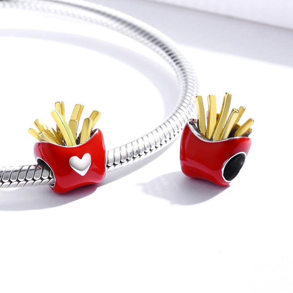 925 Sterling Silver Delicious Fries Food Beads For Diy Bracelets & Necklaces Charms & Pendants