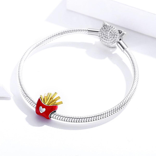 925 Sterling Silver Delicious Fries Food Beads For Diy Bracelets & Necklaces Charms & Pendants