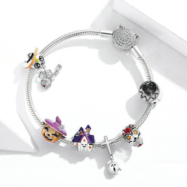 925 Sterling Silver Diy Purple Ghost House Beaded Accessories Charms & Pendants