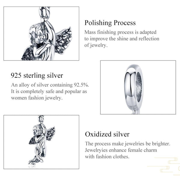 925 Sterling Silver Handmade Cupid Pendant Diy Accessory Charms & Pendants
