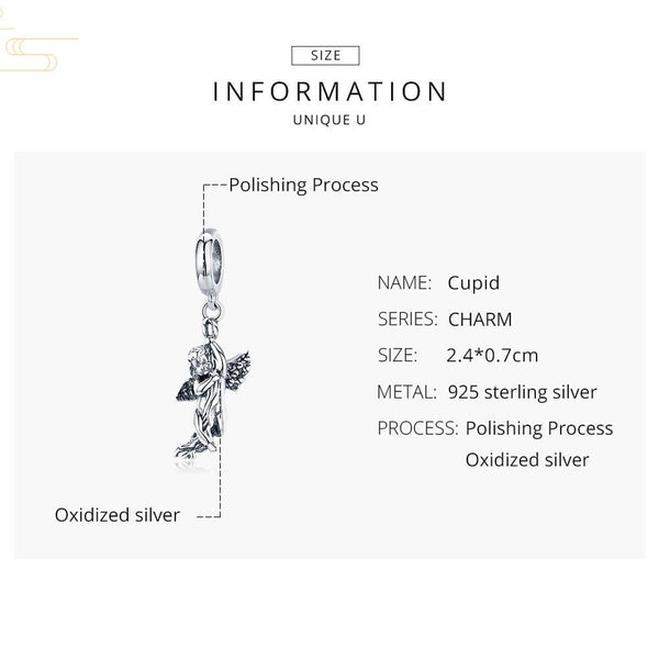925 Sterling Silver Handmade Cupid Pendant Diy Accessory Charms & Pendants