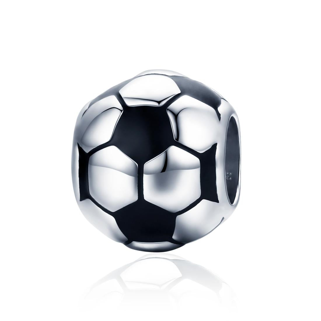 925 Sterling Silver Football Love Pendant Beads Charms & Pendants