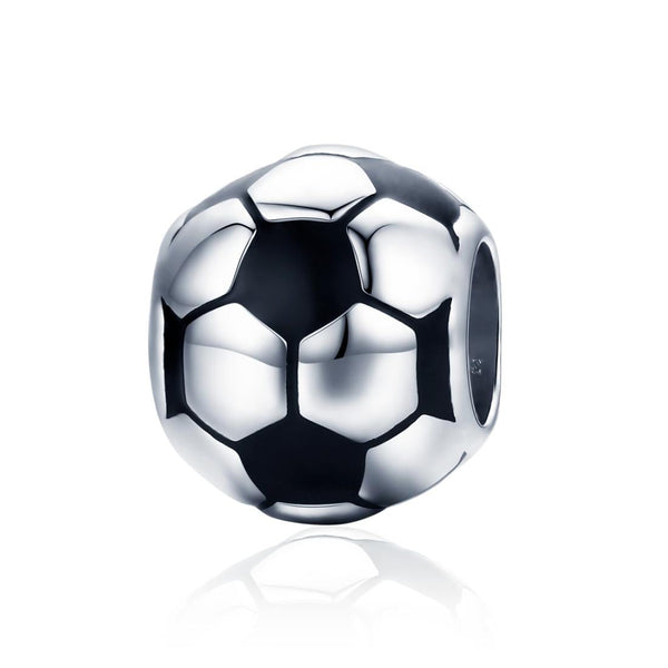 925 Sterling Silver Football Love Pendant Beads Charms & Pendants