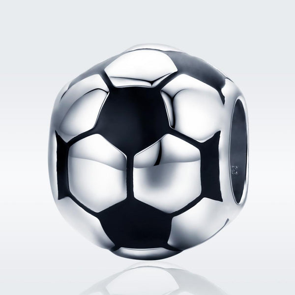 925 Sterling Silver Football Love Pendant Beads Charms & Pendants