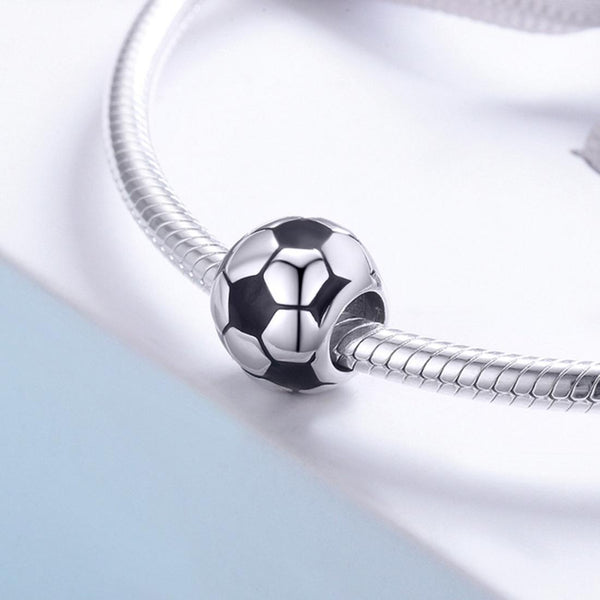 925 Sterling Silver Football Love Pendant Beads Charms & Pendants