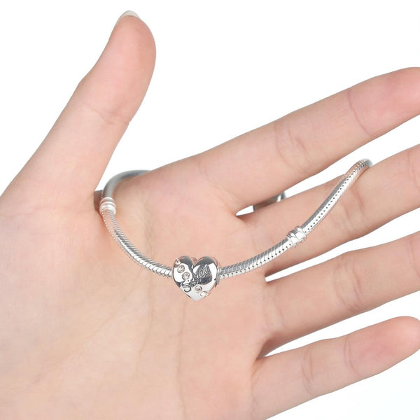 925 Sterling Silver Sister Heart Beads For Diy Bracelets & Necklaces Charms & Pendants