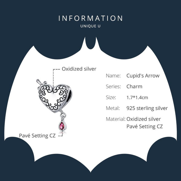 925 Sterling Silver Cupid Heart Beads For Diy Bracelets & Necklaces Craft Beads