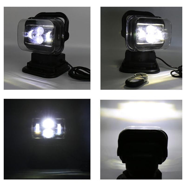 60W Dc 12 24V 400Lm Car 200M Wireless Remote Control 360 Degree Adjustable Led Search High Bay Lights / Spotlights Led Car Lights