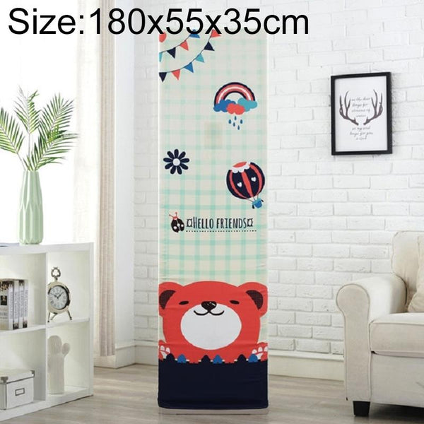 180X55x35cm Dark Grid Bear All Inclusive Fabric Dust Cover For Vertical Cabinet Ac Portable Air Conditioners