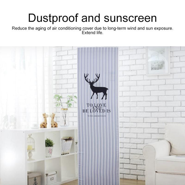180X55x35cm Dark Grid Bear All Inclusive Fabric Dust Cover For Vertical Cabinet Ac Portable Air Conditioners