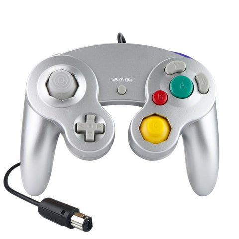 2 Pack Wired Vibrating Game Controller For Nintendo Ngc / Wii Silver Controllers & Attachments