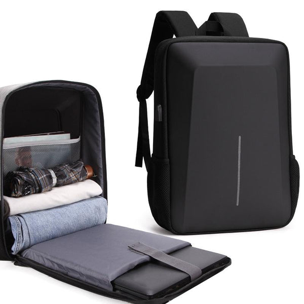 Hard Shell Backpack Alloy Frame Anti Theft Computer Bag For Men Black Computer Cases