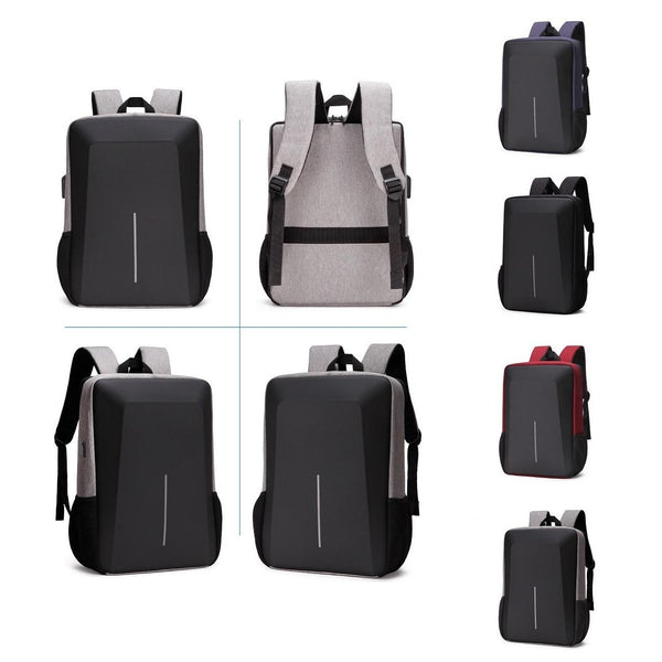 Hard Shell Backpack Alloy Frame Anti Theft Computer Bag For Men Black Computer Cases