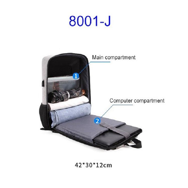 Hard Shell Backpack Alloy Frame Anti Theft Computer Bag For Men Black Computer Cases