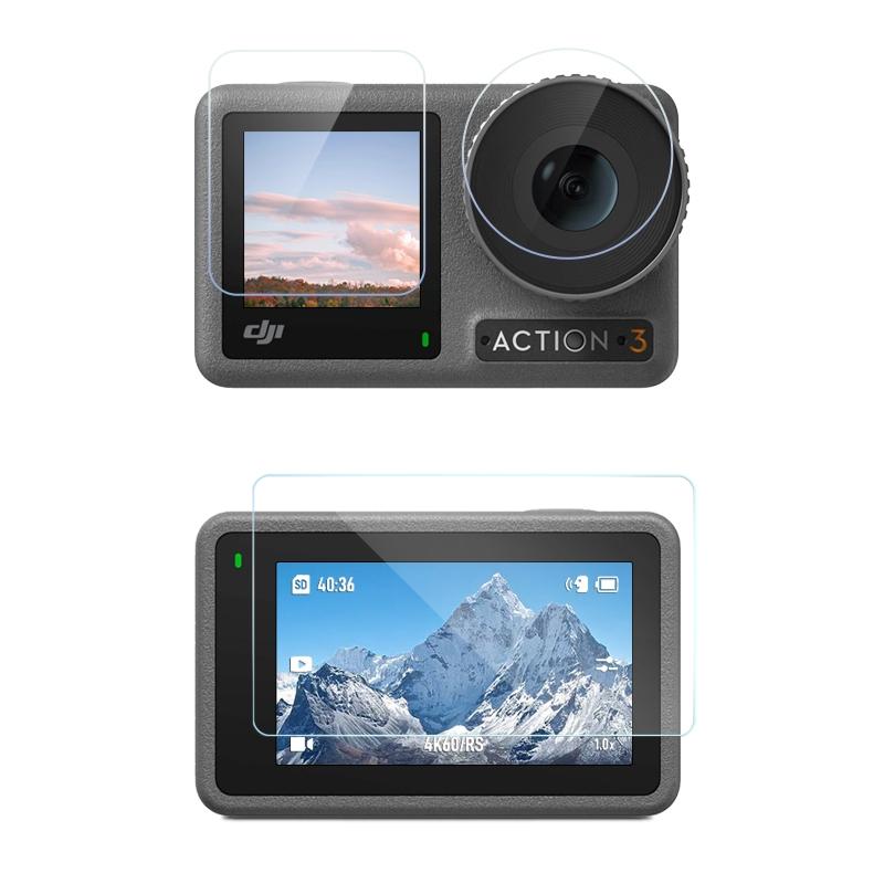 3 In 1 Diamond Explosion Proof Film For Front And Back Screens Camera Screen Protectors