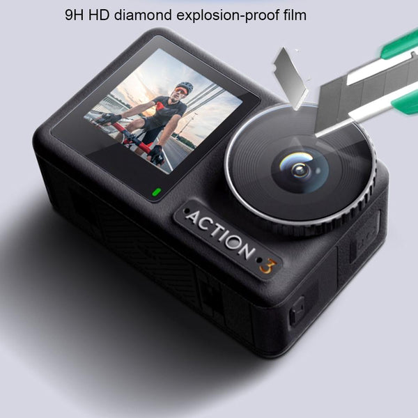 3 In 1 Diamond Explosion Proof Film For Front And Back Screens Camera Screen Protectors