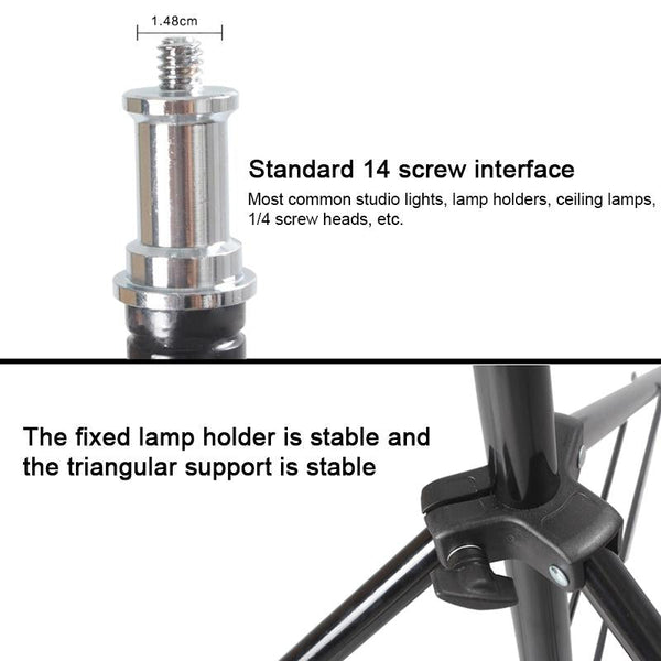 Professional Aluminum Lighting Stand For Studio Flash Adjustable Height Black Light Stands & Booms