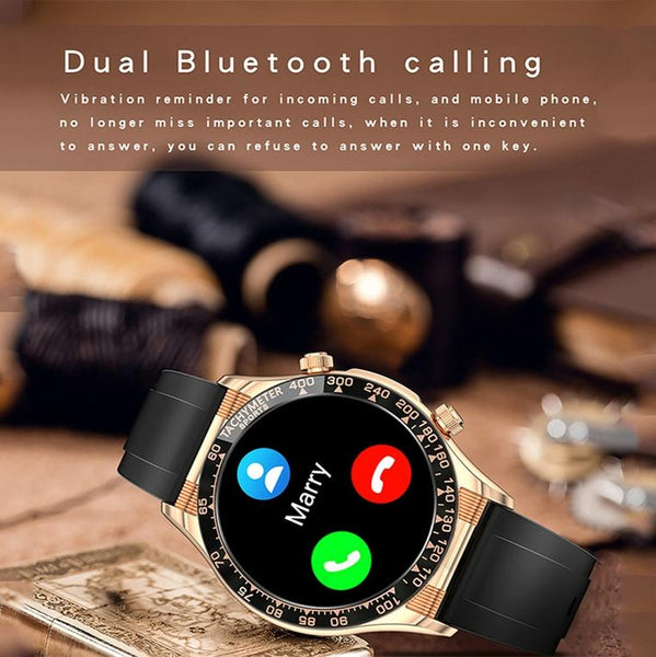 Smart Bluetooth Calling Watch With Nfc Function Gold Steel Smart Watches